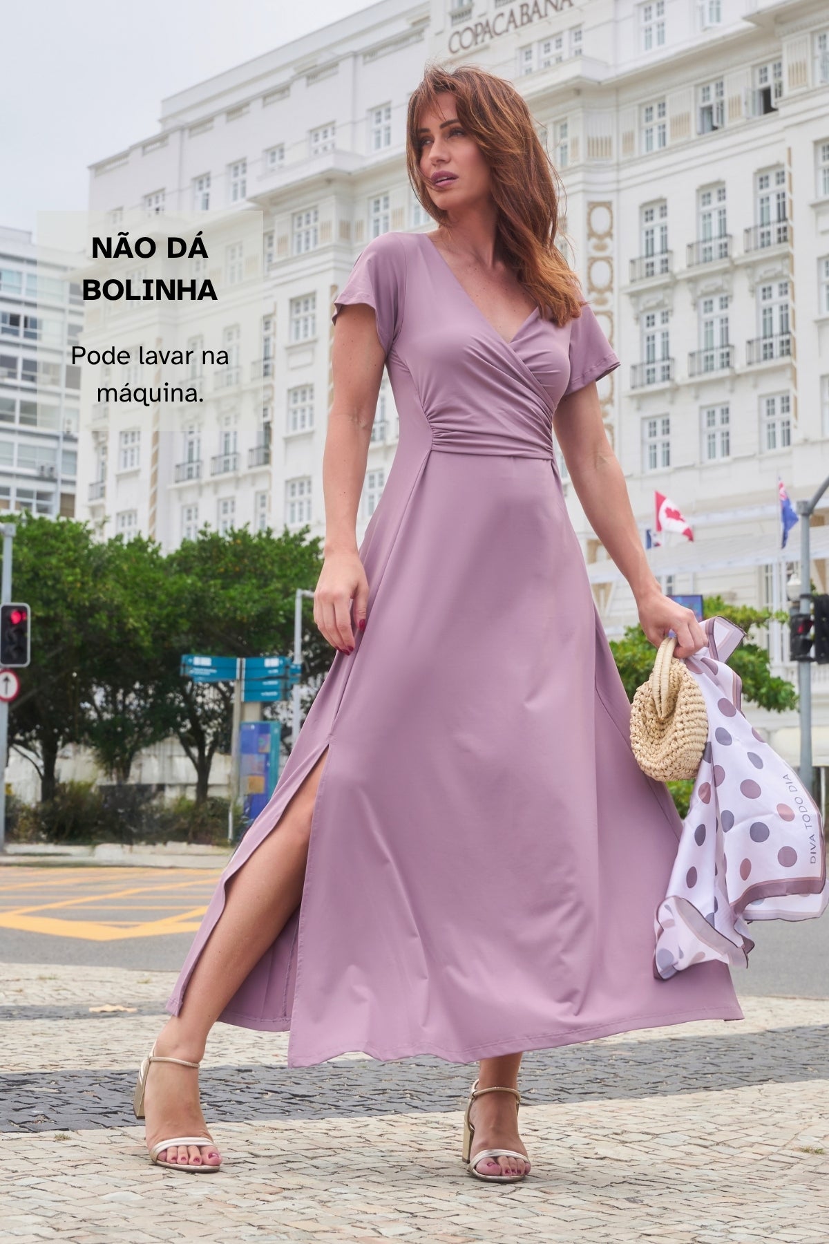 Vestido Falso Transpasse Elegante e Midi• Mamacita