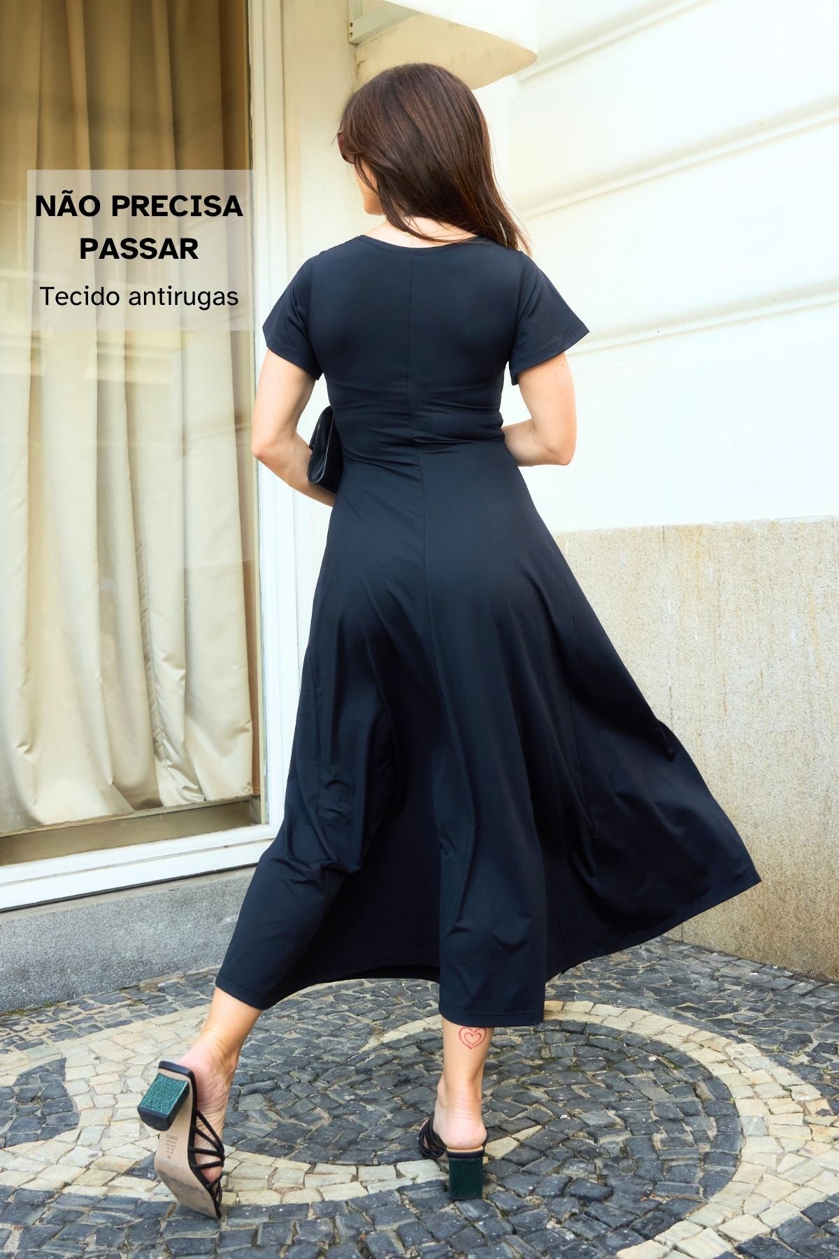 Vestido Falso Transpasse Elegante e Midi• Mamacita