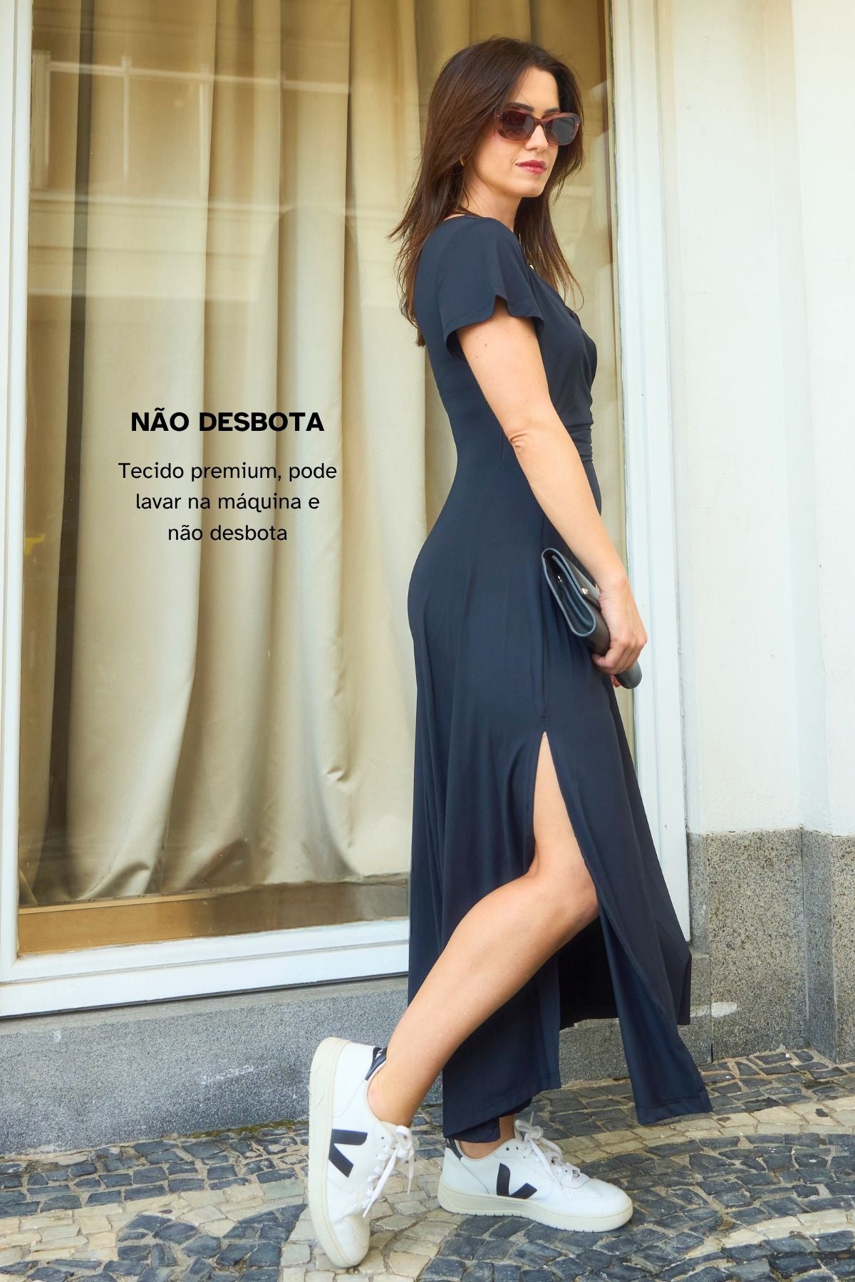 Vestido Falso Transpasse Elegante e Midi• Mamacita