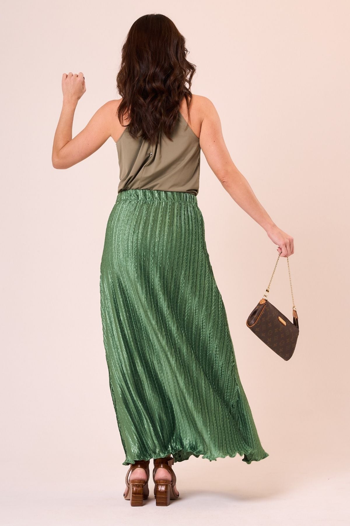 Saia Plissada Midi Elegance