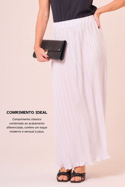 Saia Plissada Midi Elegance