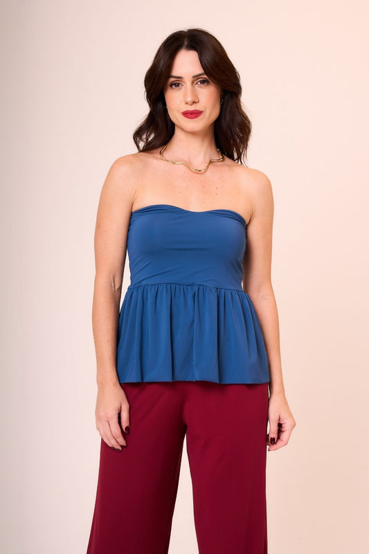 Blusa Tomara Que Caia Peplum Alfaiataria Inteligente