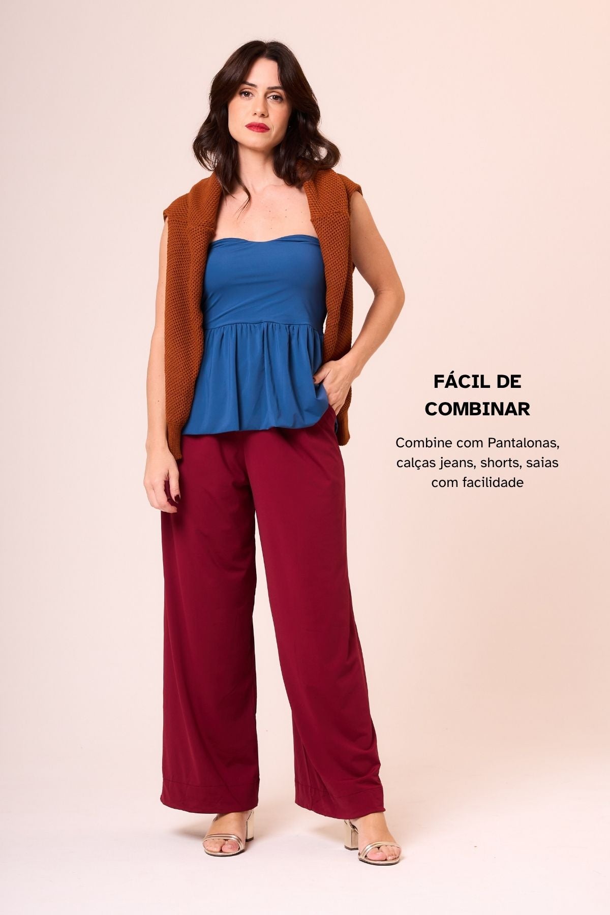 Blusa Tomara Que Caia Peplum Alfaiataria Inteligente
